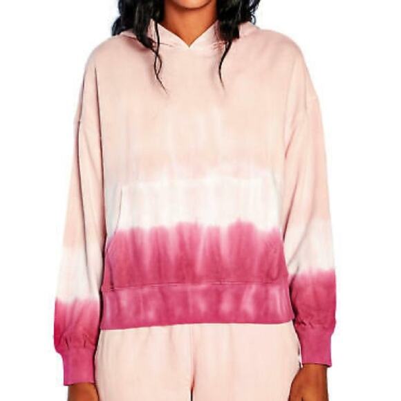 NWT Wildfox Tie Dye Pink Hoodie Oversized  Sweatshirt Small Cozy Loungewear - Picture 2 of 13